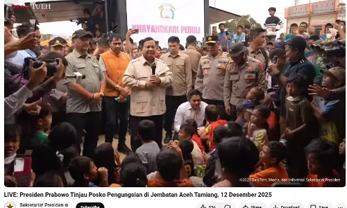 Prabowo tinjau posko pengungsian di Aceh Tamiang, janji percepatan pemulihan pascabencana