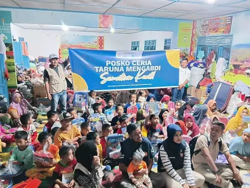 Posko Ceria Karang Taruna pulihkan psikososial anak terdampak bencana di Tapsel Posko Ceria Karang Taruna pulihkan psikososial anak terdampak bencana di Tapsel