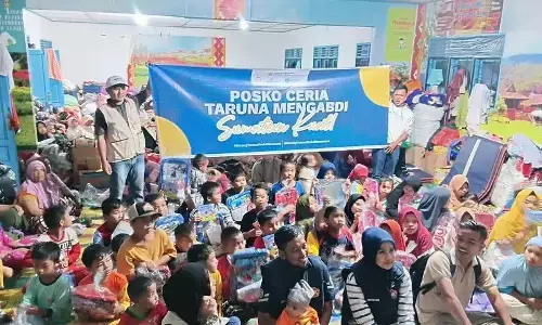 Posko Ceria Karang Taruna pulihkan psikososial anak terdampak bencana di Tapsel