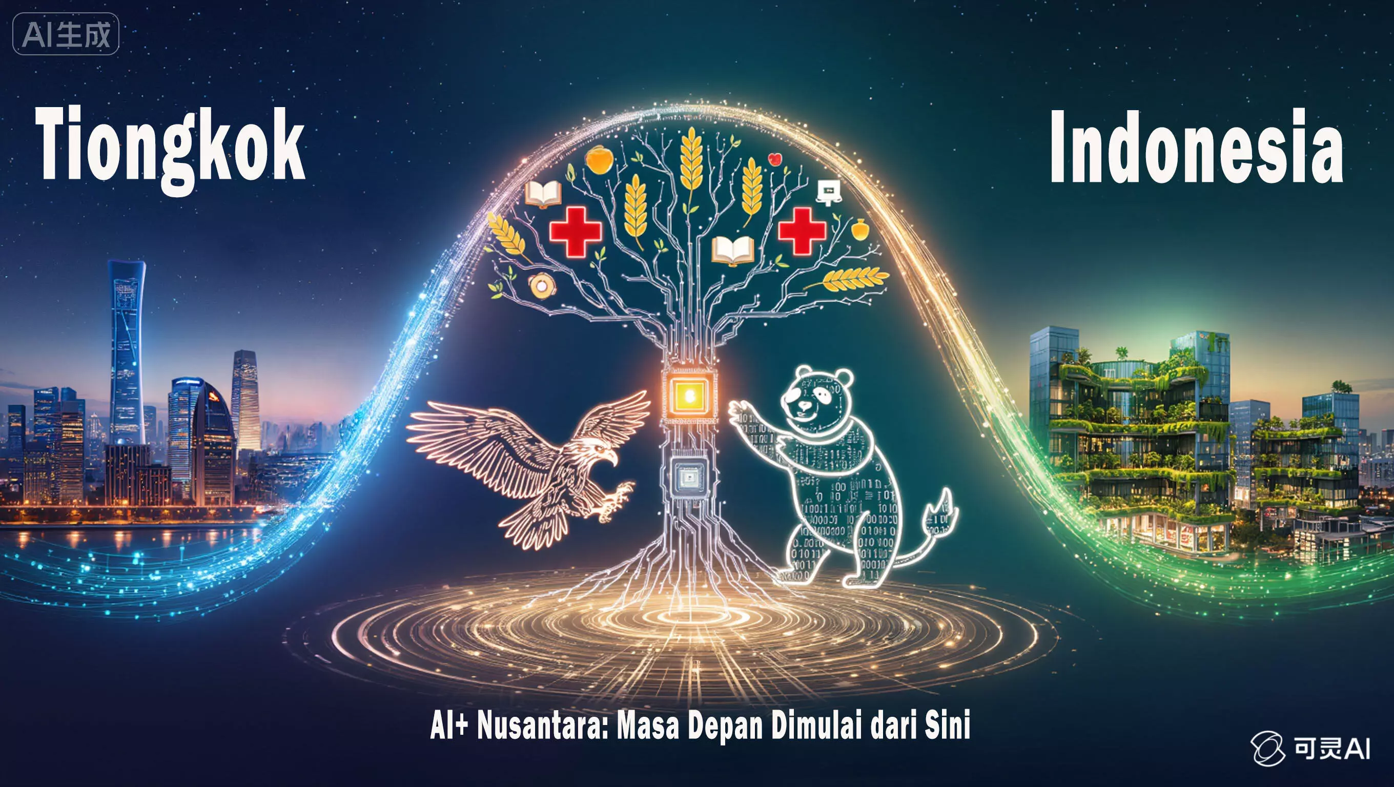 Gulungan lukisan cetak biru terbentang, Tiongkok-Indonesia membuka babak baru kemakmuran bersama Gulungan lukisan cetak biru terbentang, Tiongkok-Indonesia membuka babak baru kemakmuran bersama