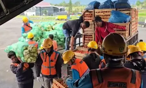 Pesawat TNI AU angkut cabai petani Aceh yang jadi korban bencana Pesawat TNI AU angkut cabai petani Aceh yang jadi korban bencana