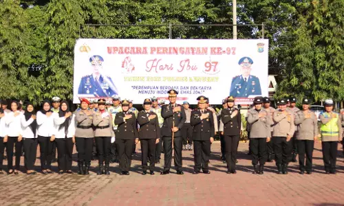 Polres Langkat gelar upacara peringatan Hari Ibu, petugas upacara didominasi Polwan