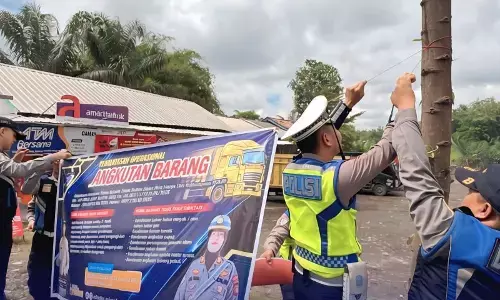 Polres OKU batasi angkutan barang saat mudik Nataru