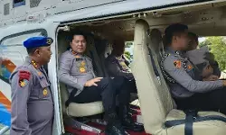 Gunakan Heli Bell 429/P-3202, Kapolda Sulut pantau kondisi Kota Manado