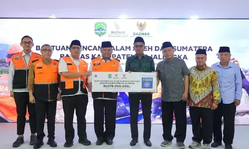 BAZNAS Kabupaten Majalengka salurkan donasi Banjir Sumatera Rp378 juta melalui BAZNAS RI