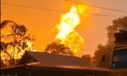 Pipa gas PT TGI di Inderagiri Hilir Riau meledak dan terbakar