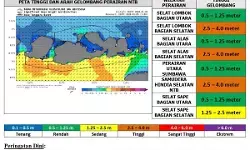 BMKG peringatkan gelombang laut hingga empat meter di NTB