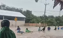 Banjir lumpuhkan akses transportasi di Lubuk Besar Bangka Tengah