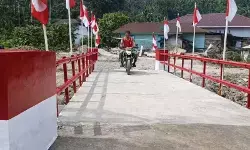 TNI rampungkan jembatan di Tapanuli Utara penghubung akses warga