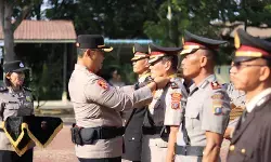 Kapolres Langkat pimpin sertijab sejumlah perwira dan lepas anggota purna bakti