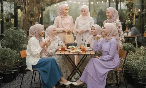 Outfit bukber Ramadan yang stylish dan syari