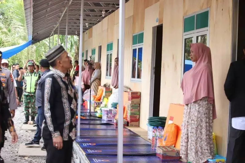 Korban bencana hidrometeorologi di Pidie Aceh mulai tempati huntara Korban bencana hidrometeorologi di Pidie Aceh mulai tempati huntara