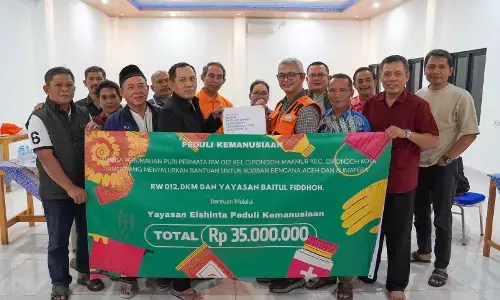 Warga Puri Permata Tangerang salurkan Rp35 Juta melalui Elshinta Peduli