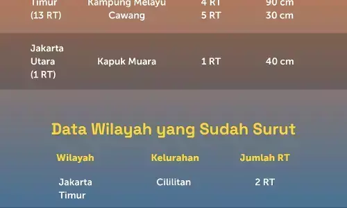 BPBD DKI: Minggu pagi, 14 RT dan 1 jalan masih tergenang banjir