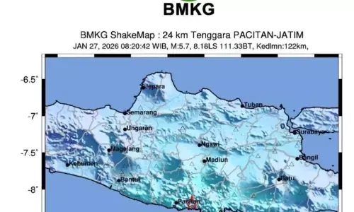BMKG: Gempa magnitudo 5,7 di Pacitan terasa hingga ke Bali