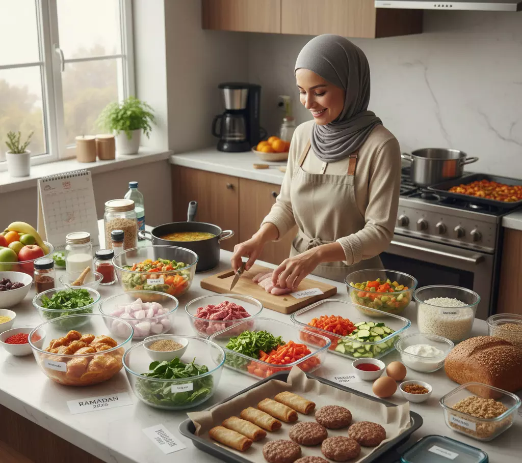 Food prep Ramadan 2026: cara hemat waktu masak sahur Food prep Ramadan 2026: cara hemat waktu masak sahur