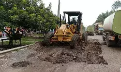 Jalan Nasional Muba–Mura mulai diperbaiki, PJN I tambal 30 titik rusak parah