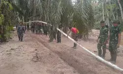 TNI bangun jalur pipa air bersih kebutuhan warga di Tapanuli Tengah