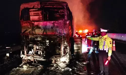 Polres Pemalang amankan TKP bus terbakar di Tol Pejagan-Pemalang