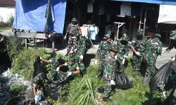 Kodim 1710/Mimika gelar aksi bersih Pasar Sentral Timika Kodim 1710/Mimika gelar aksi bersih Pasar Sentral Timika