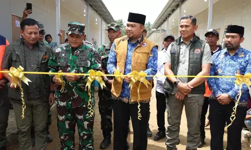 Komitmen percepat pemulihan, BNPB resmikan Huntara di Aceh Utara