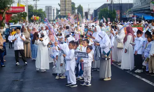 Ribuan anak Kota Magelang ikuti pawai Tarhib Ramadan 1447 H.