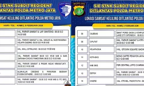 Jumat, tersedia 14 lokasi Samsat Keliling Ditlantas Polda Metro Jaya