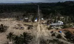 Huntara untuk warga di dusun terisolir di Aceh Timur terhambat akses Huntara untuk warga di dusun terisolir di Aceh Timur terhambat akses