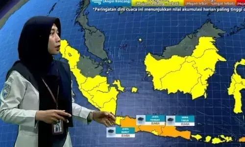 Minggu, BMKG peringatkan potensi hujan lebat di sejumlah wilayah