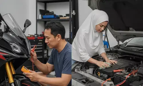 Cek aki kendaraan sebelum mudik