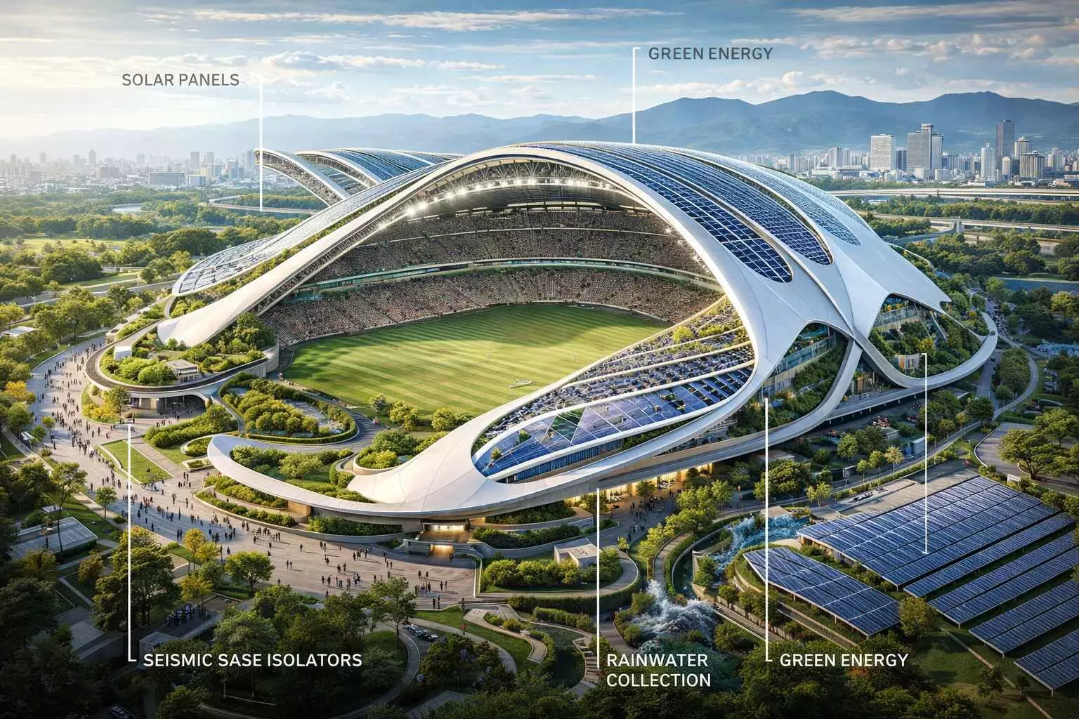 Stadion Futuristik Nagoya: Tahan gempa dan ramah lingkungan Stadion Futuristik Nagoya: Tahan gempa dan ramah lingkungan