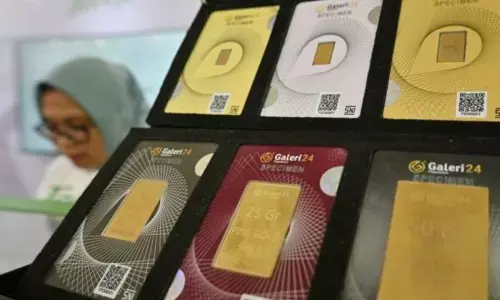 Harga emas UBS dan Galeri24 di Pegadaian Rabu pagi ini kompak turun