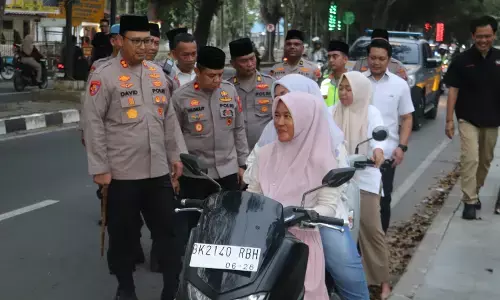 Kapolres Langkat patroli dialogis pastikan lalu lintas kondusif jelang berbuka