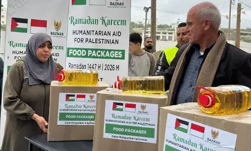 BAZNAS RI bagikan paket pangan untuk warga Palestina di Masjid Al Aqsa