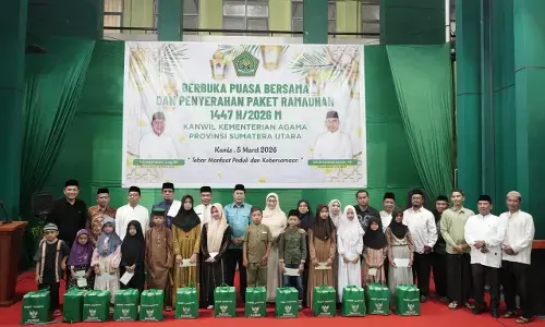 Kanwil Kemenagsu gelar `bukber` dan santunan 200 paket untuk yatim dan dhuafa
