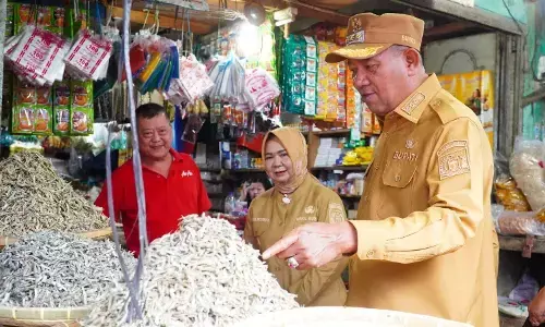 Bupati Langkat sidak Pasar Baru Stabat, pastikan harga sembako terkendali