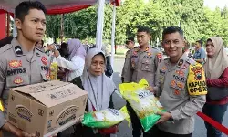 Gerakan Pangan Murah Polres Kudus diserbu warga