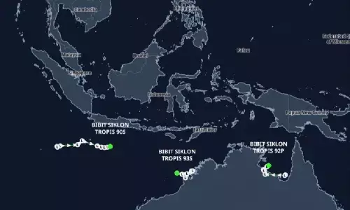 Sejumlah wilayah RI berpotensi hujan lebat akibat eks-siklon