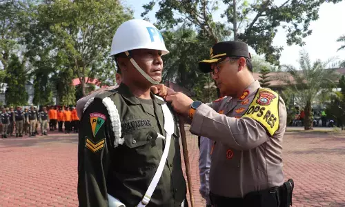 Polres Langkat apel gelar pasukan Operasi Ketupat 2026