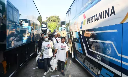 Pertamina berangkatkan 5 ribu pemudik dukung program hemat energi