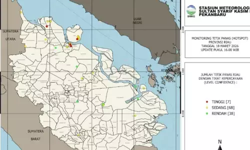 BMKG deteksi 113 titik panas di Provinsi Riau