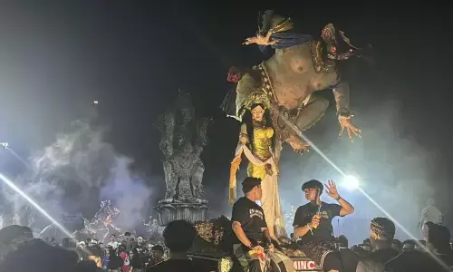 Jelang Nyepi, Catur Muka Denpasar dipenuhi ogoh-ogoh