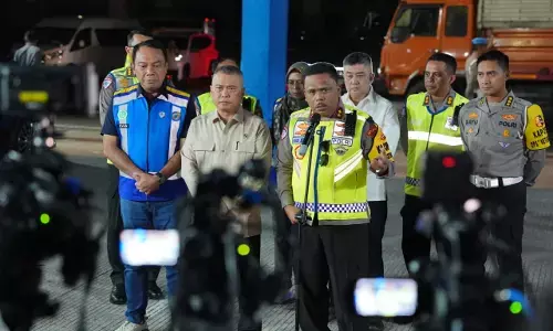 Arus Mudik Lebaran, One Way Nasional masih berlaku, Lalin Tol Jakarta–Cikampek terkendali