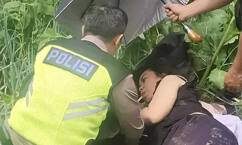 Rem blong, motor wisatawan Umbul Mukti terperosok ke kebun warga
