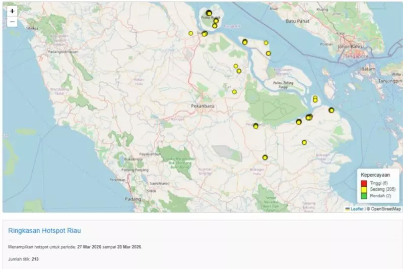 BMKG deteksi 213 titik panas di Provinsi Riau BMKG deteksi 213 titik panas di Provinsi Riau