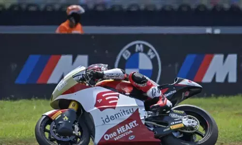 Mario Aji gagal selesaikan balapan Moto2 GP Amerika Serikat 2026