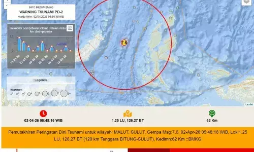 Gempa magnitudo 7,6 sangat terasa di Manado