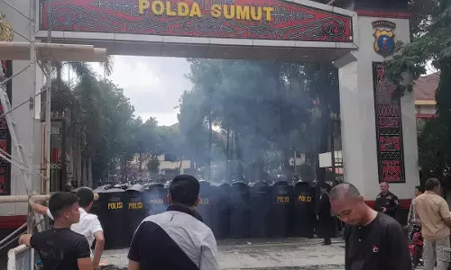 Antisipasi penyerangan dan tindakan anarkis, Polda Sumut gelar simulasi pengamanan Sispam Mako